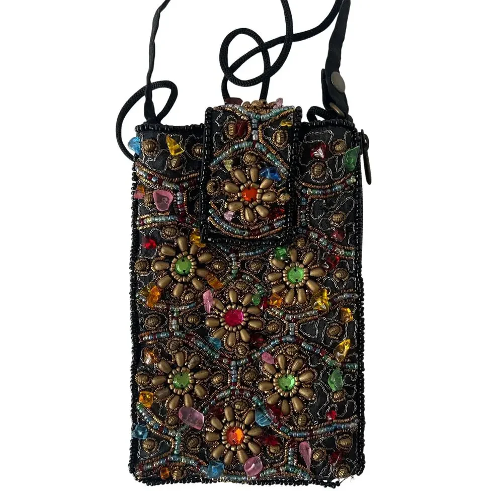 Bamboo Trading Co Club Bag Lot 3 Beaded Phone Crossbody Evening Bag Convertible